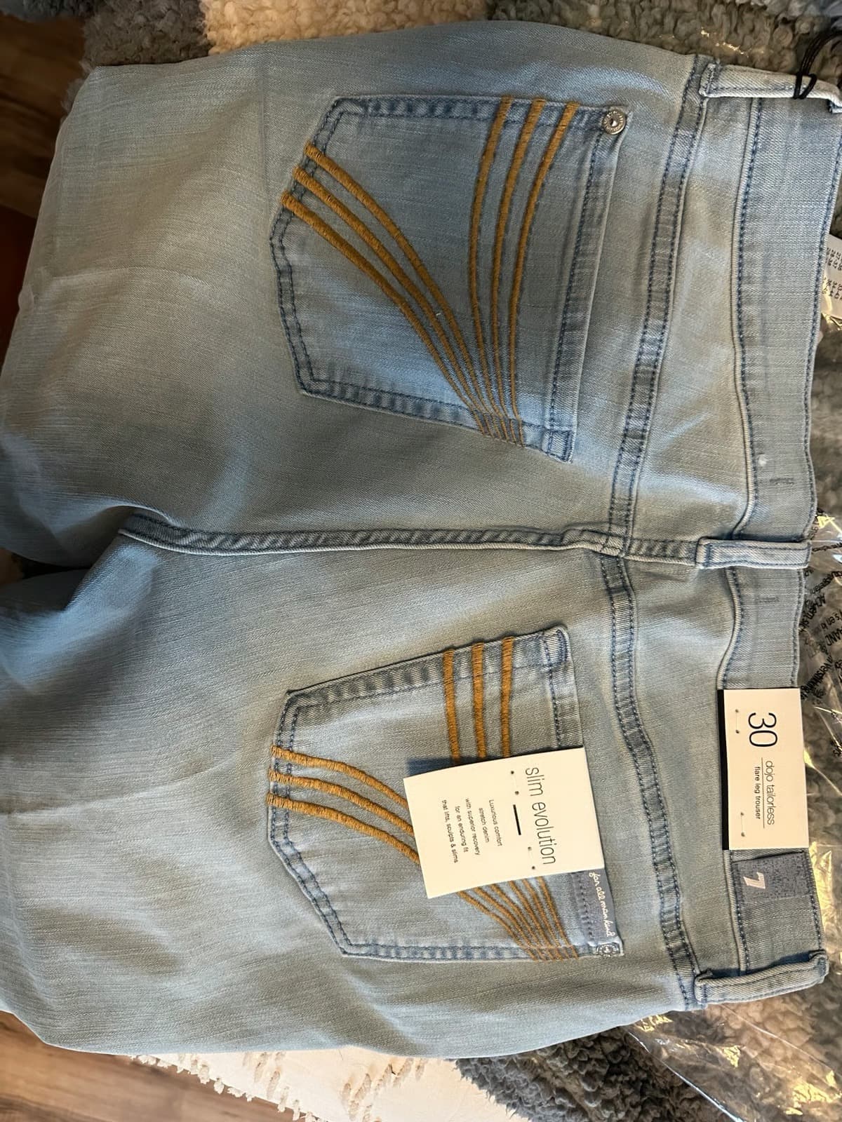 7 For All Mankind Tailorless Dojo Slim Evolution Jeans Size 30 - Image 1