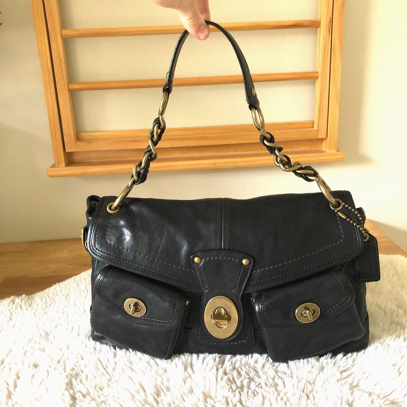 Coach Leigh Legacy 65th Anniversary 11128 Black Leather Shoulder Bag - Image 1