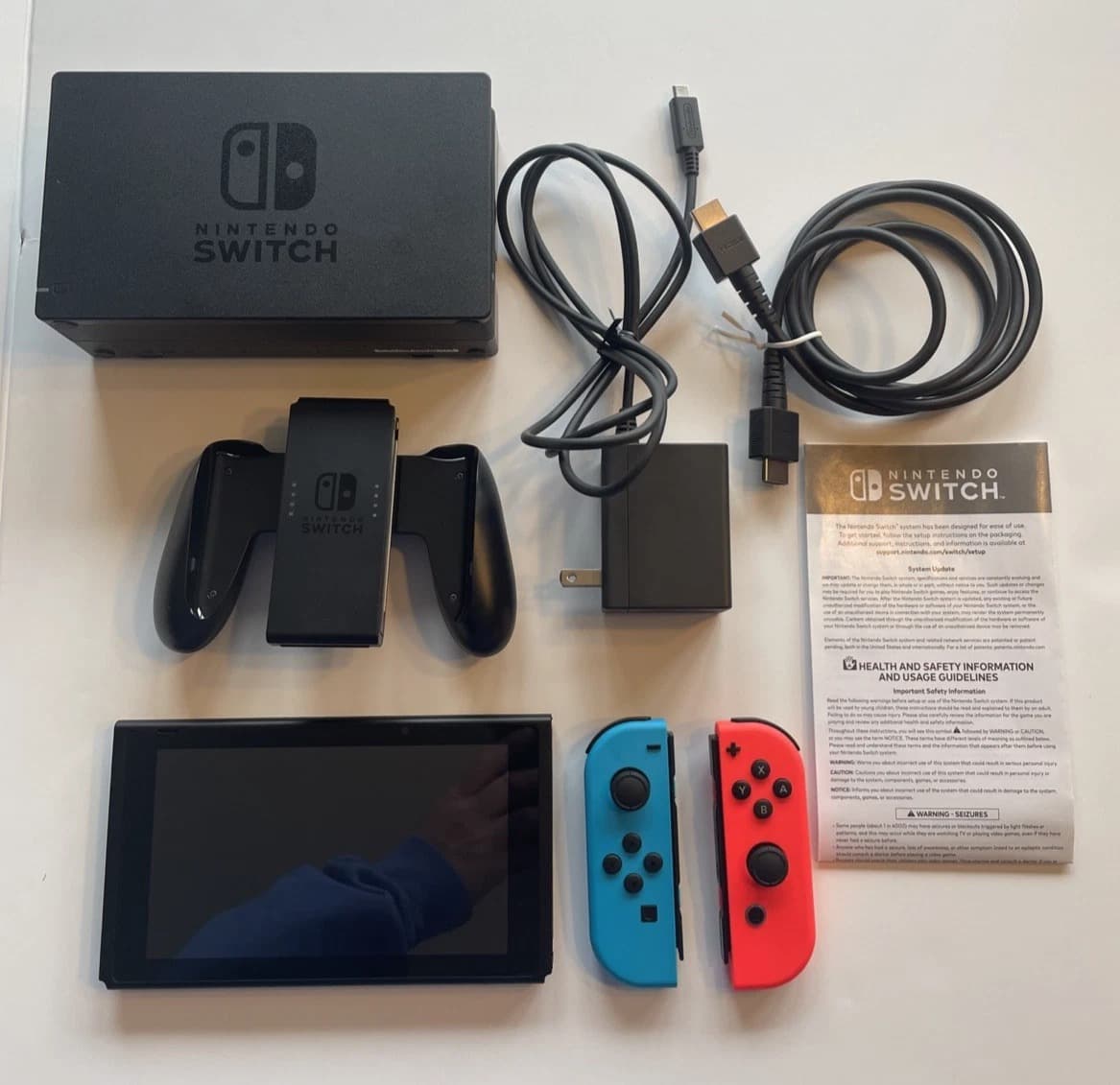 Nintendo Switch v2- 32GB HAC-001 Console with Dock, Charger, Red/Blue Joy-Cons - Image 1