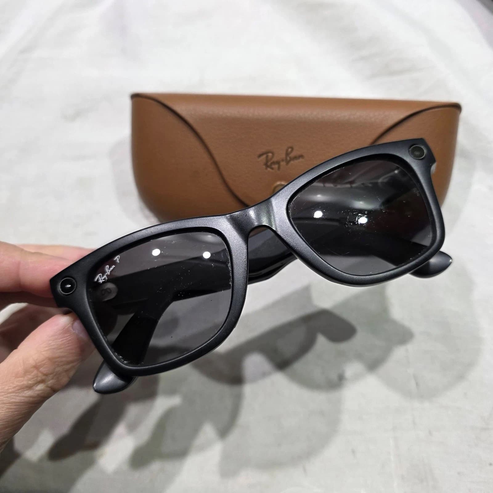 Ray-Ban Meta Wayfarer Smart Sunglasses - Matte Black Polarized - RW4006 - Fast S - Image 1