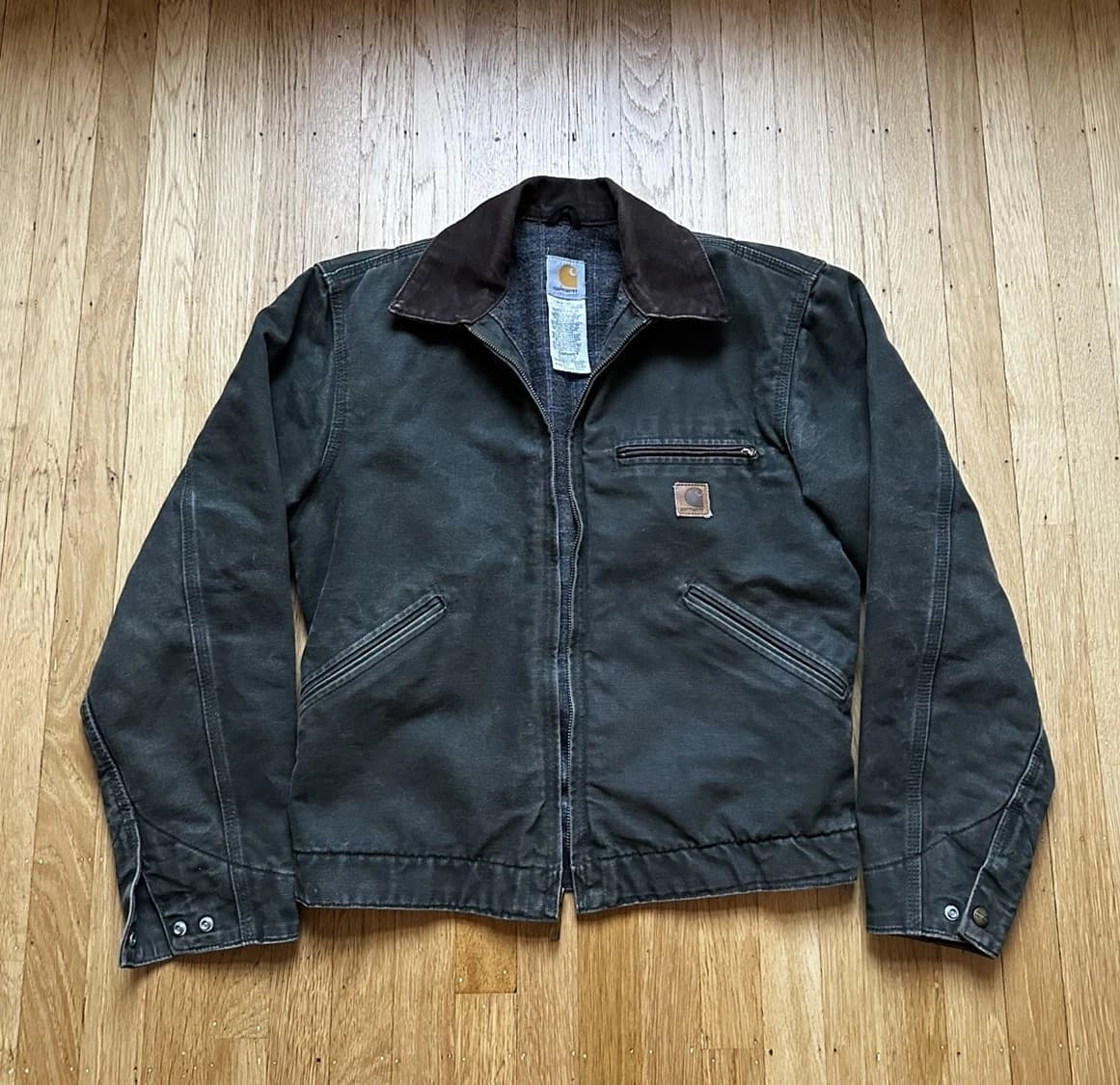 Vintage Carhartt DETROIT J97 MOS Moss Green Jacket Size Small - Image 1