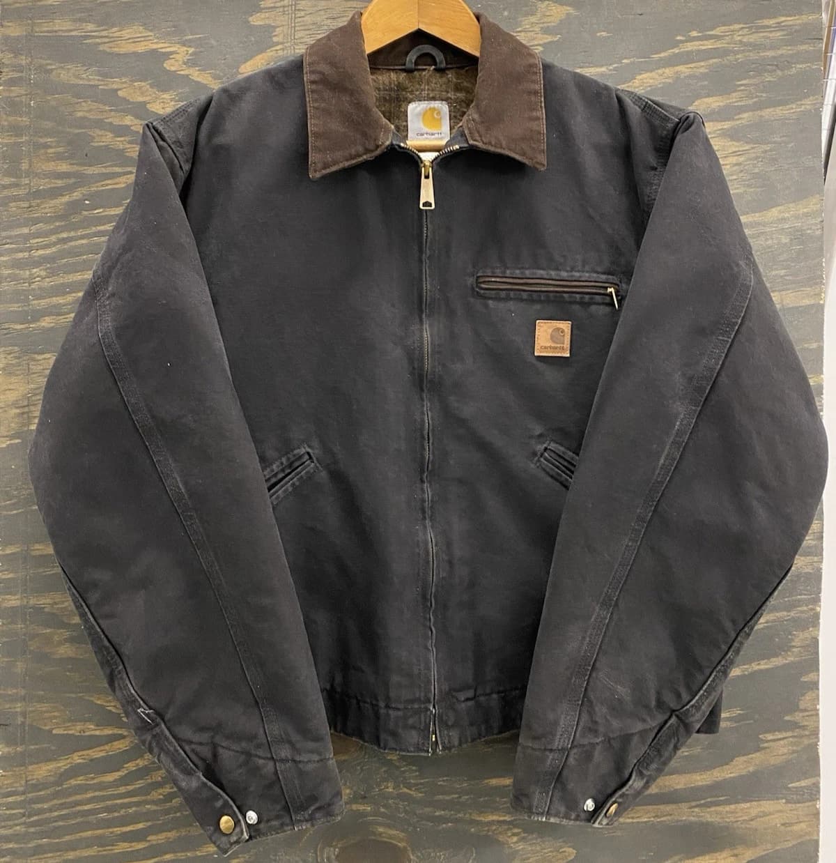 Vintage Carhartt Detroit Jacket J97 BLK Black Men’s Large Blanket Lined Workwea - Image 1