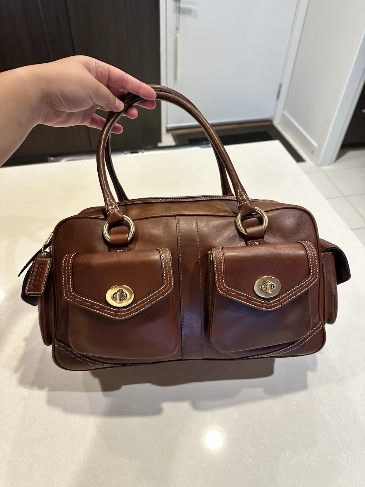 Vintage Coach Legacy “Gallery Pocket” Satchel (style 1808) Brown leather - Image 1